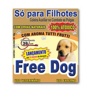 Coleira Cães Filhotes Antipulgas 36cm Free Dog